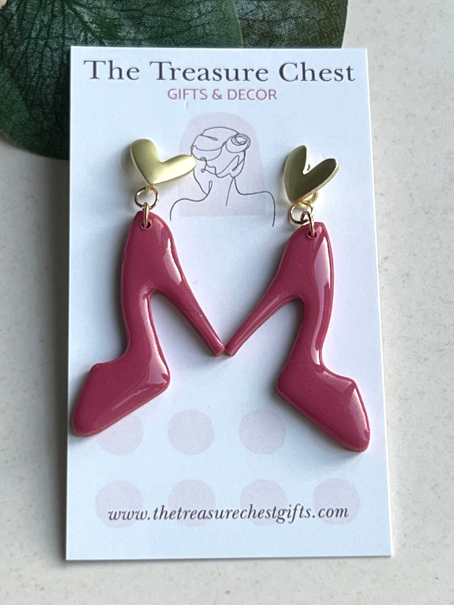 Pink Shoe Dangle Earrings