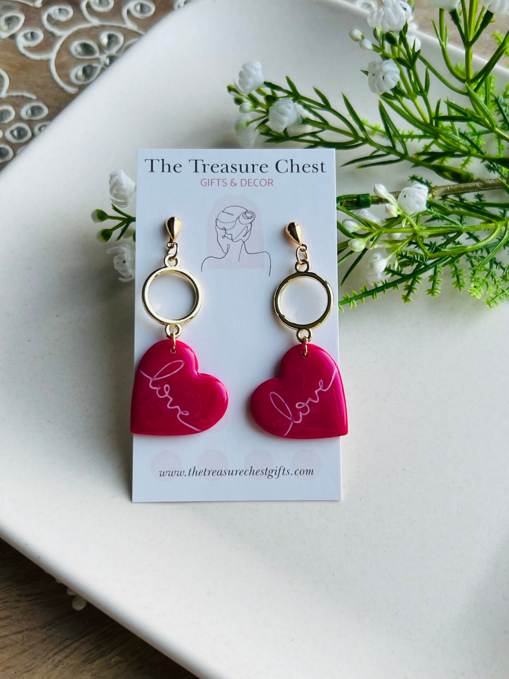 Love Heart Dangle Earrings