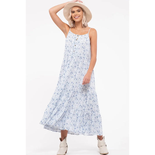 JESSIE FLORAL TIERED MIDI DRESS