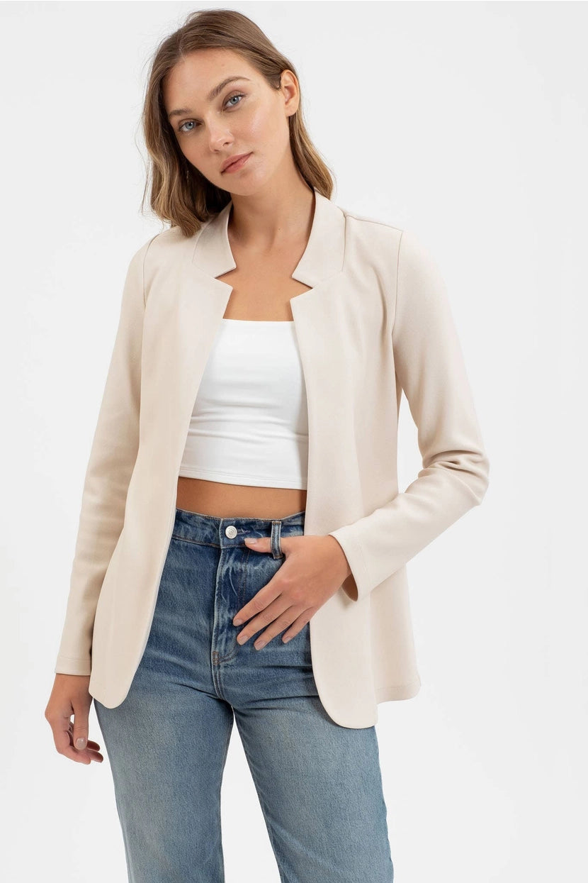 KACEY NOTCH COLLAR BLAZER | OATMEAL