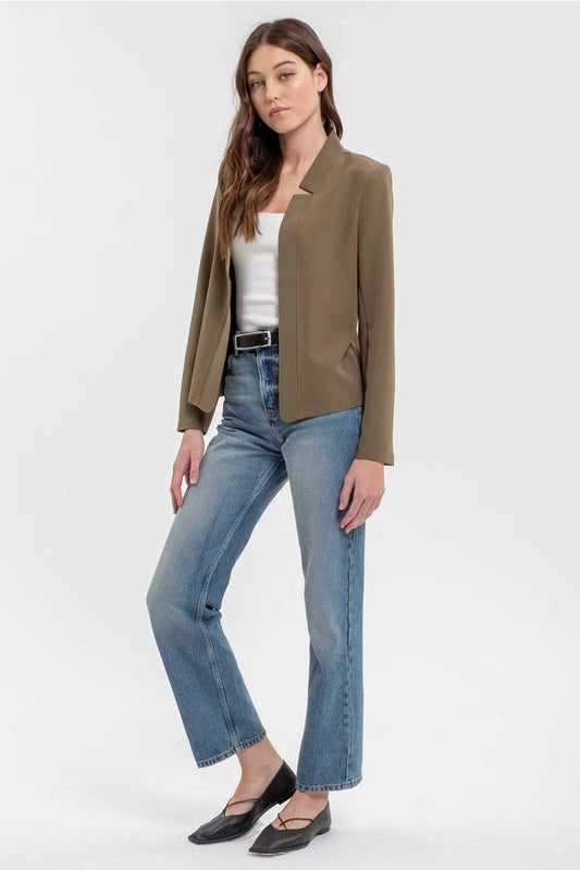 KACEY NOTCH COLLAR BLAZER | OLIVE