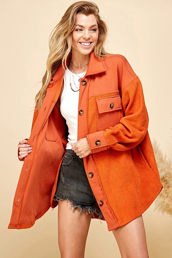 LILY OVERSIZED BUTTON FRONT JACKET