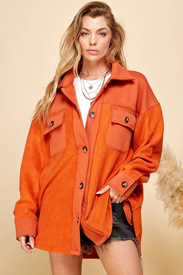 LILY OVERSIZED BUTTON FRONT JACKET