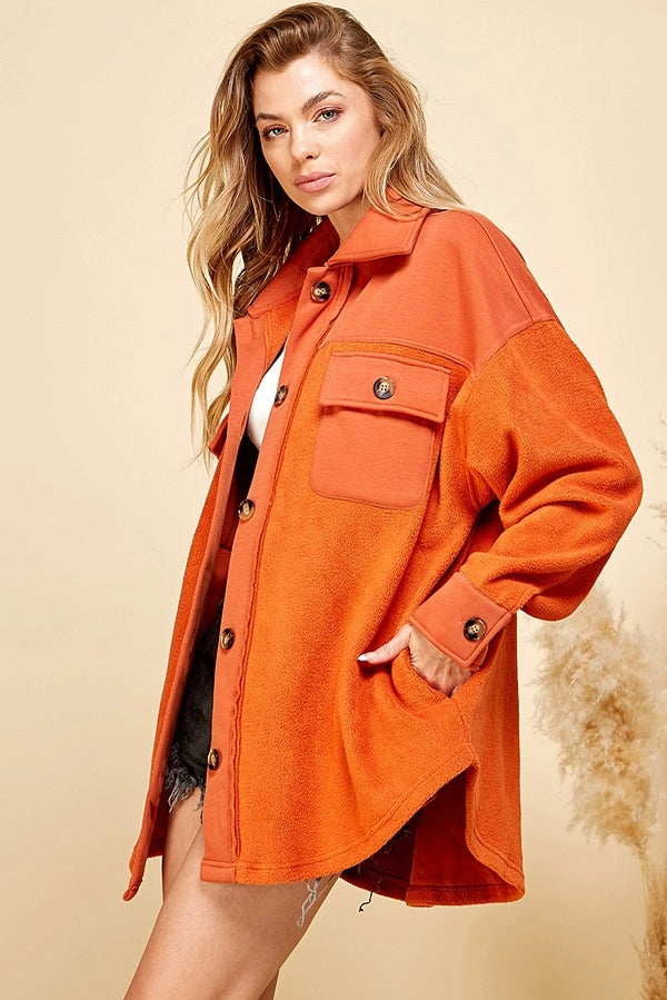 LILY OVERSIZED BUTTON FRONT JACKET