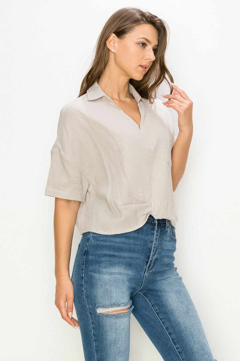 LYDIA TWISTED BOTTOM BLOUSE