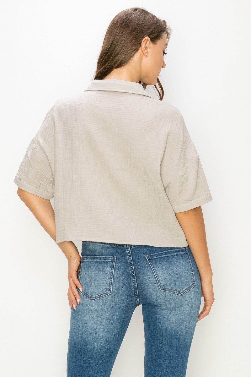 LYDIA TWISTED BOTTOM BLOUSE