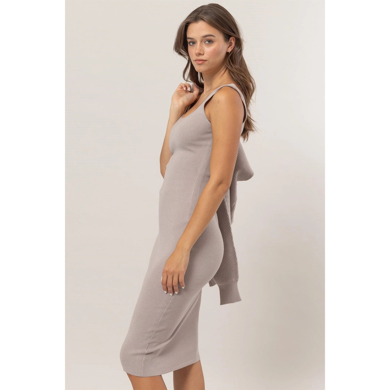 MALENA MIDI DRESS AND SWEATER | 2 PIECE SET