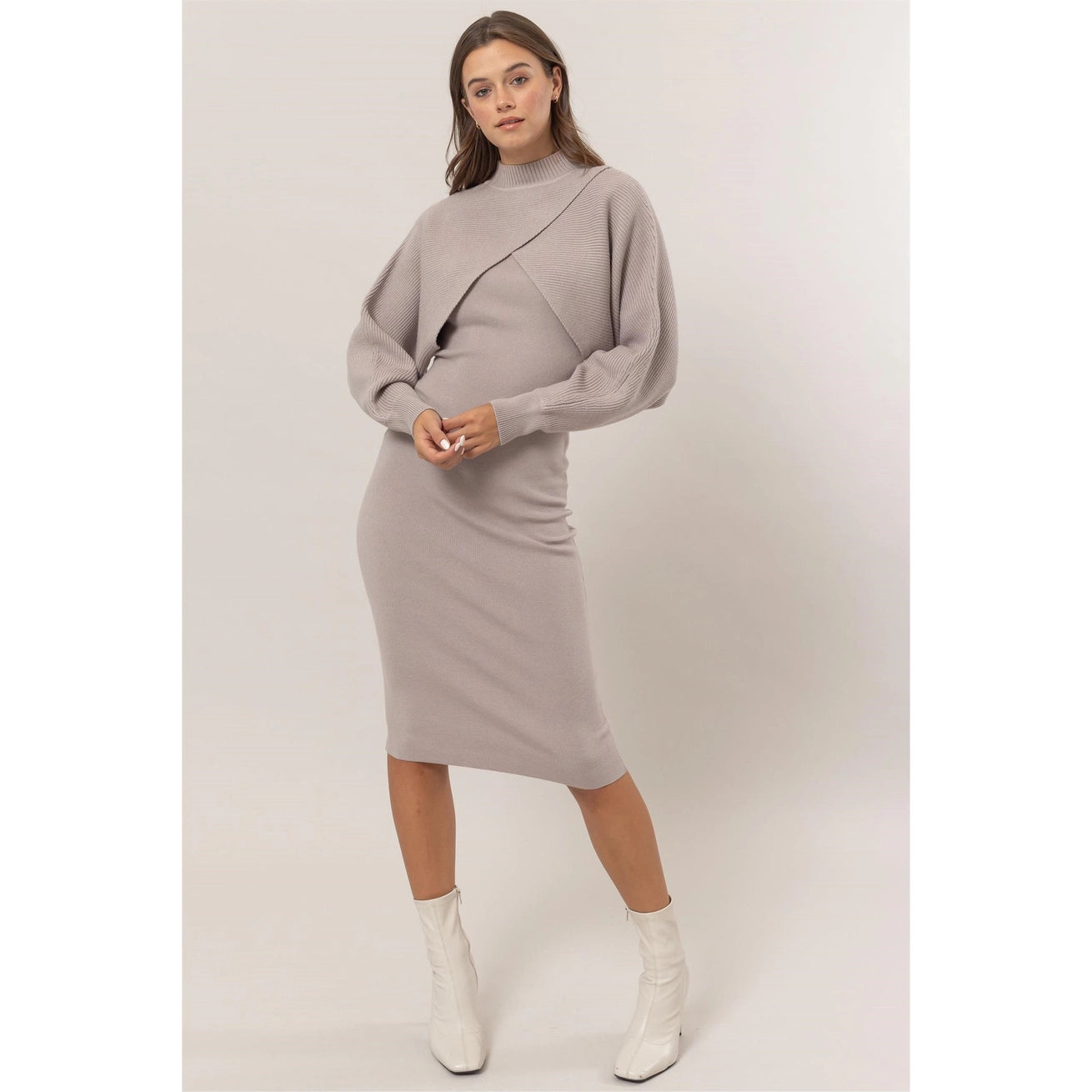 MALENA MIDI DRESS AND SWEATER | 2 PIECE SET
