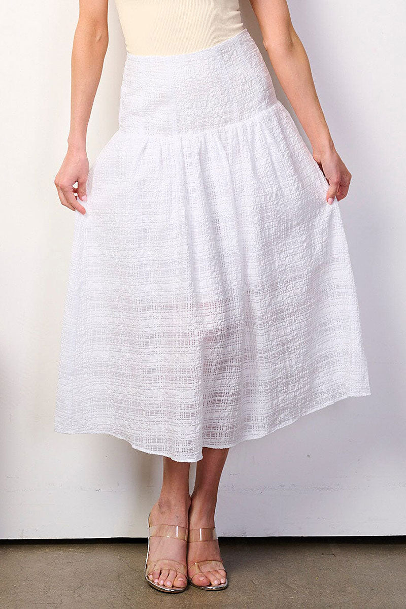 MONTY LINEN BLEND MIDI SKIRT