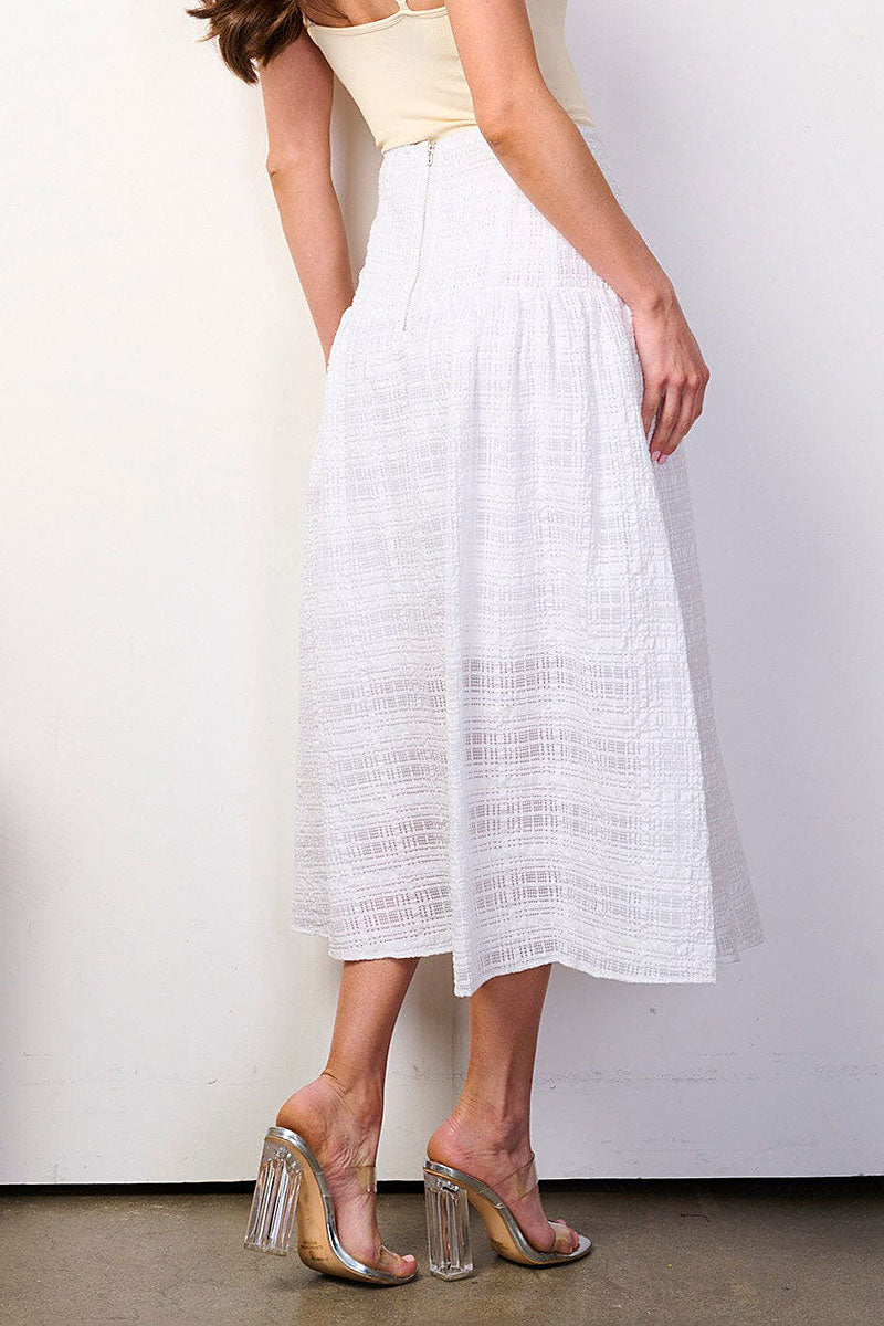 MONTY LINEN BLEND MIDI SKIRT