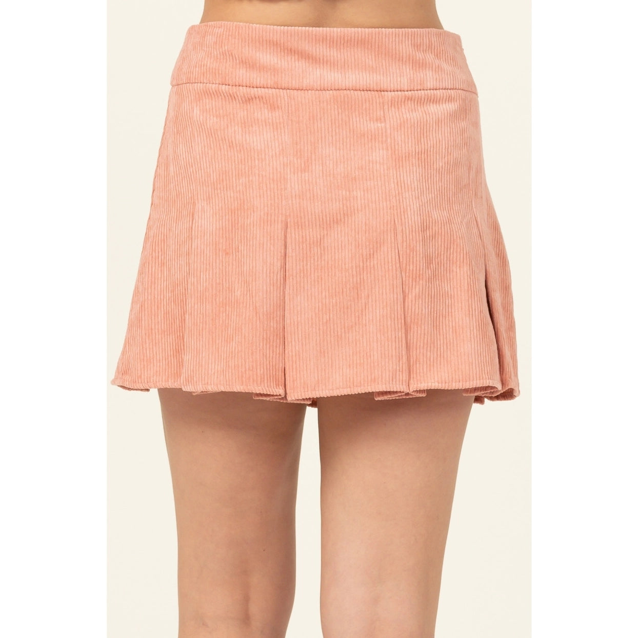 PIERRE PLEATED CORDUROY SKIRT