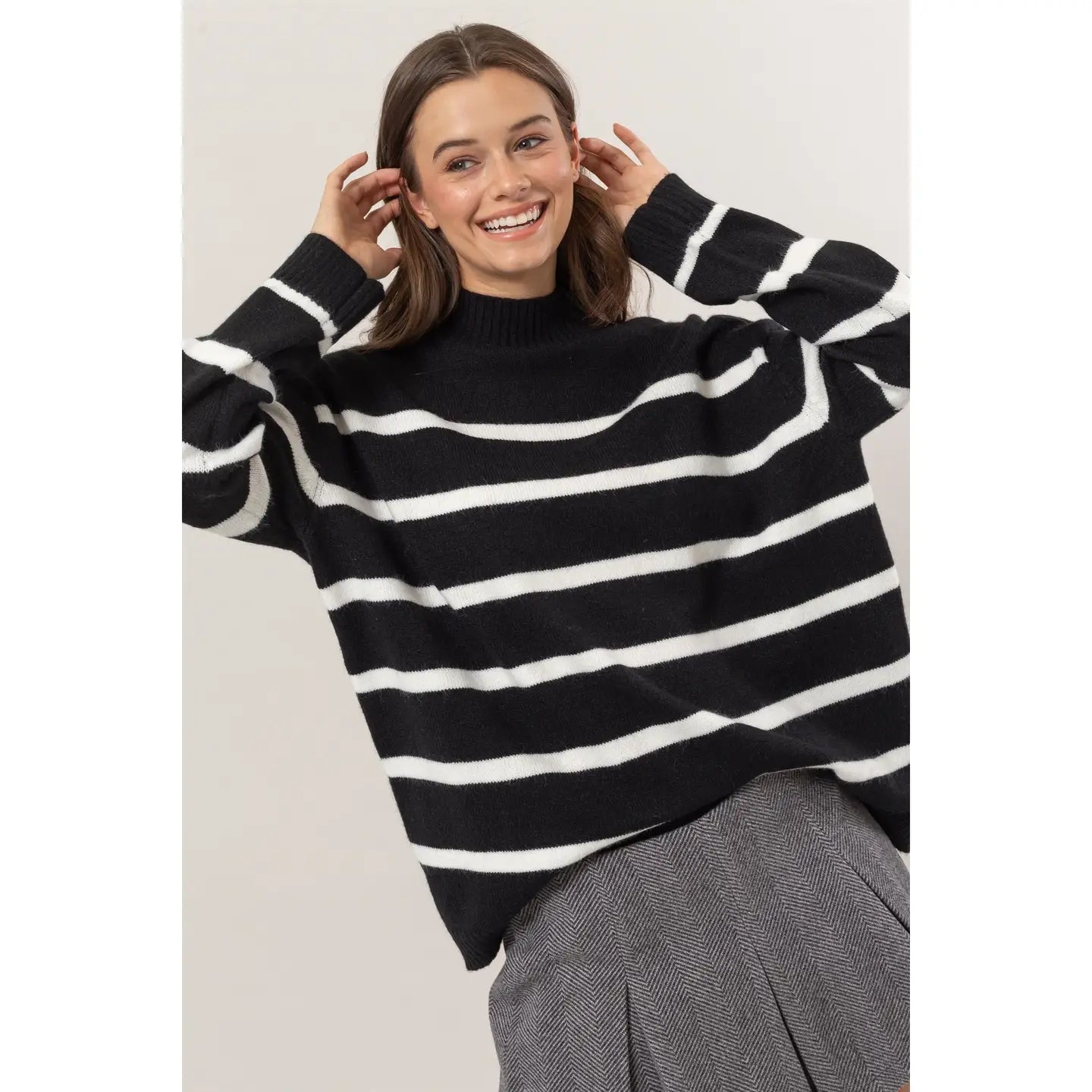 RACHELLE STRIPED OVERSIZED SWEATER