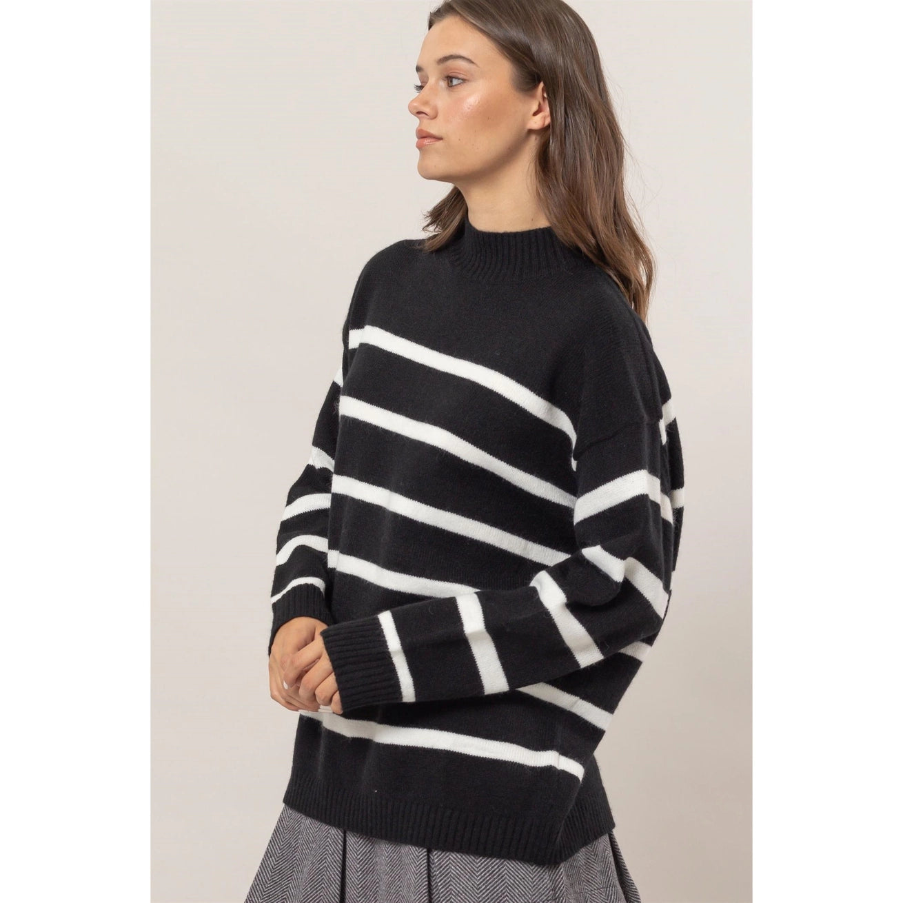 RACHELLE STRIPED OVERSIZED SWEATER