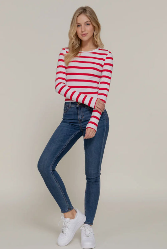 MAGGIE STRIPED LONG SLEEVE TOP