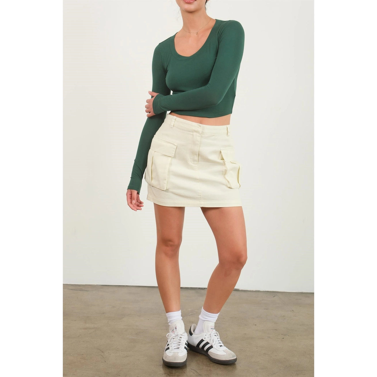 REIGN MINERAL WASHED CARGO MINI SKIRT