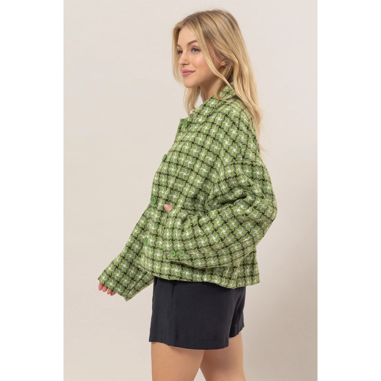 RORY TWEED PLAID OVERSIZED JACKET