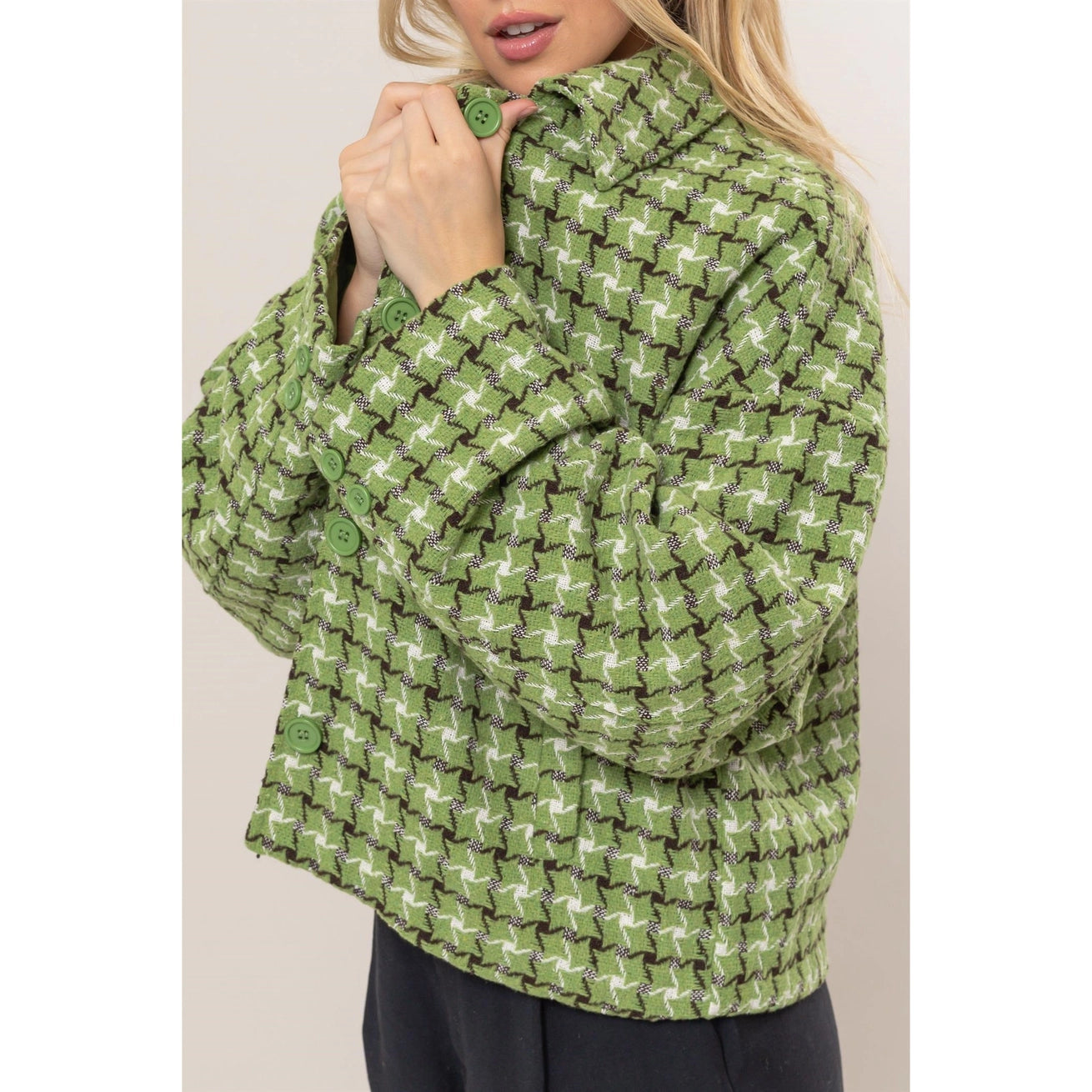 RORY TWEED PLAID OVERSIZED JACKET