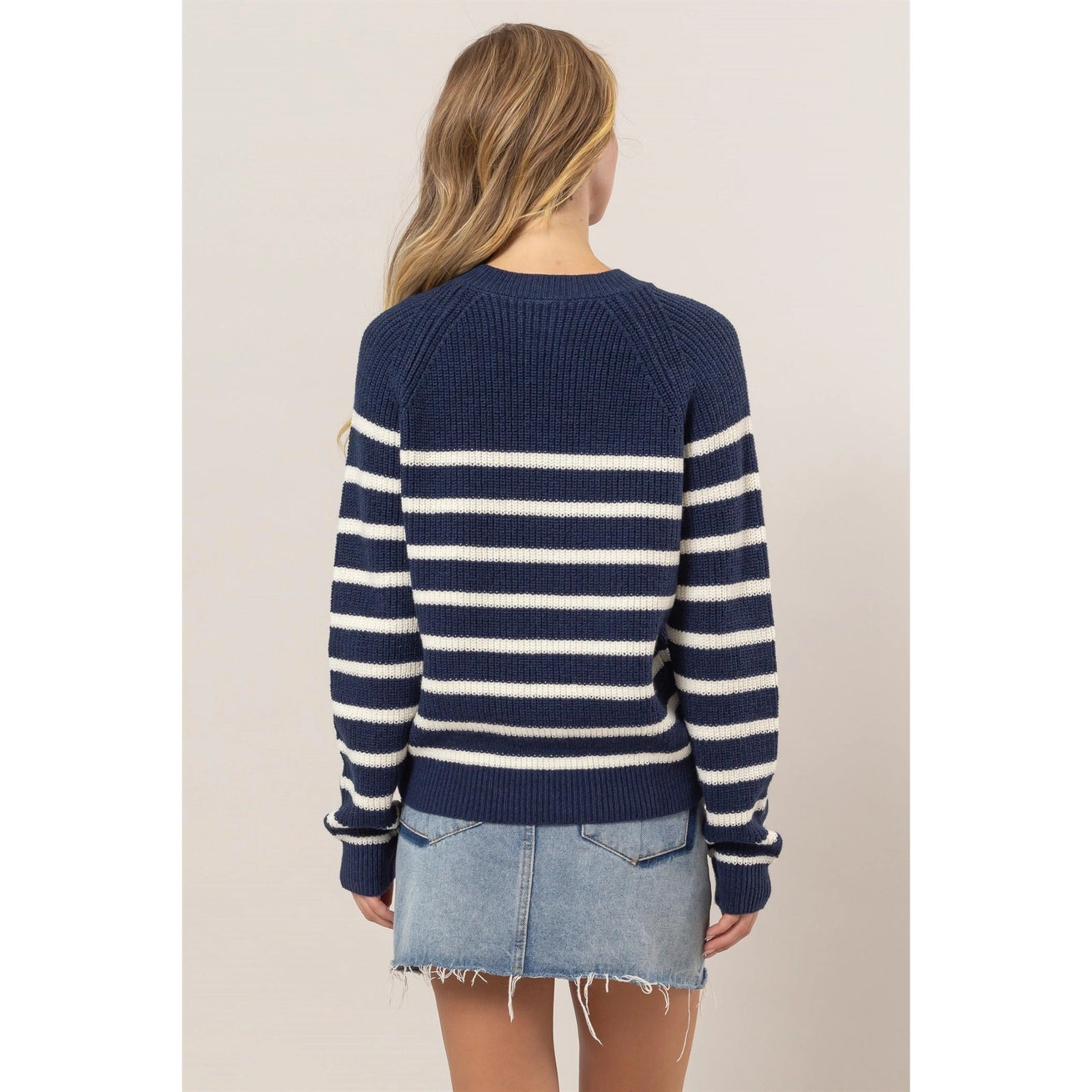 RYAN STRIPED HENLEY SWEATER