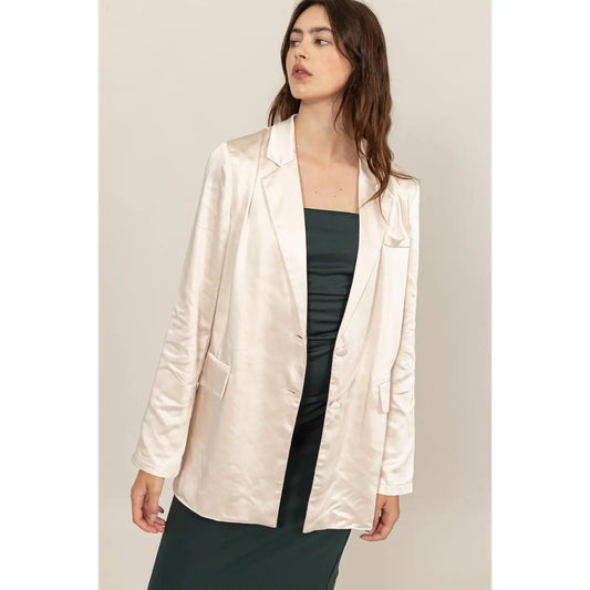 SAYLOR OVERSIZED SATIN BLAZER