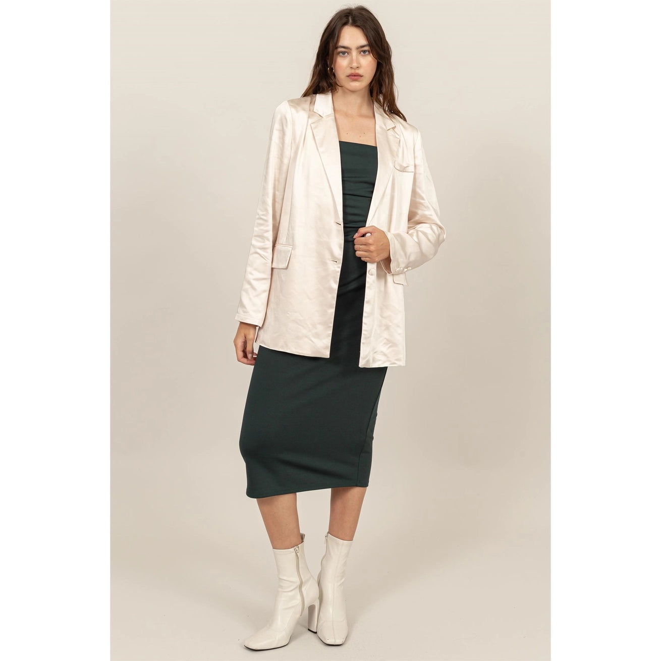 SAYLOR OVERSIZED SATIN BLAZER