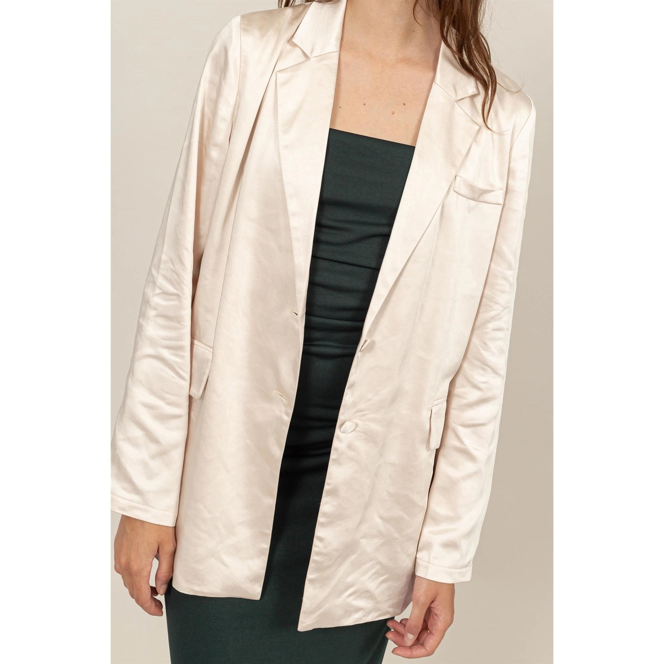 SAYLOR OVERSIZED SATIN BLAZER