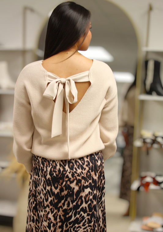 SERENA BOW BACK SWEATER