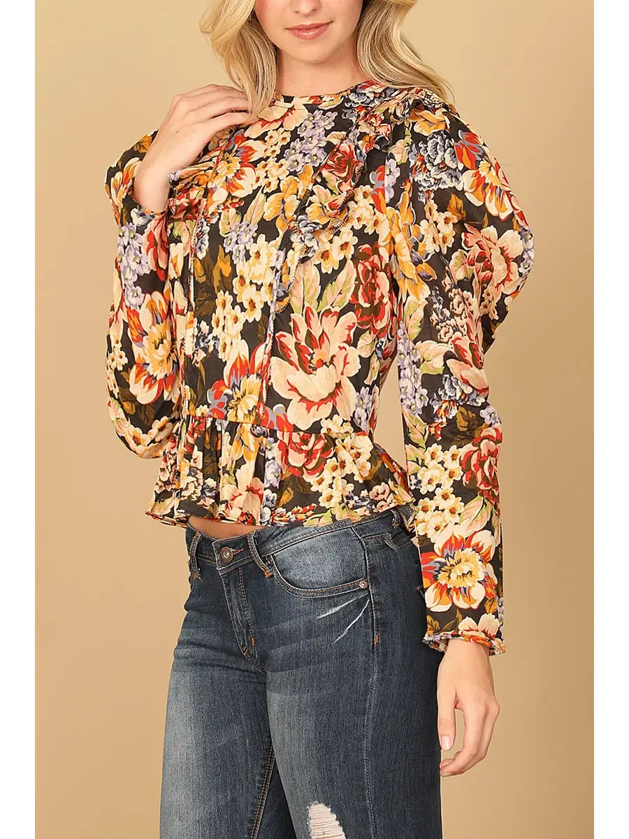 STASSI FLORAL TOP