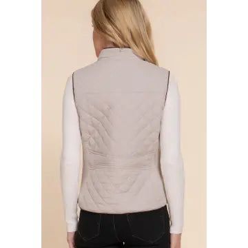 DELPHINE QUILTED VEST | PALE TAUPE