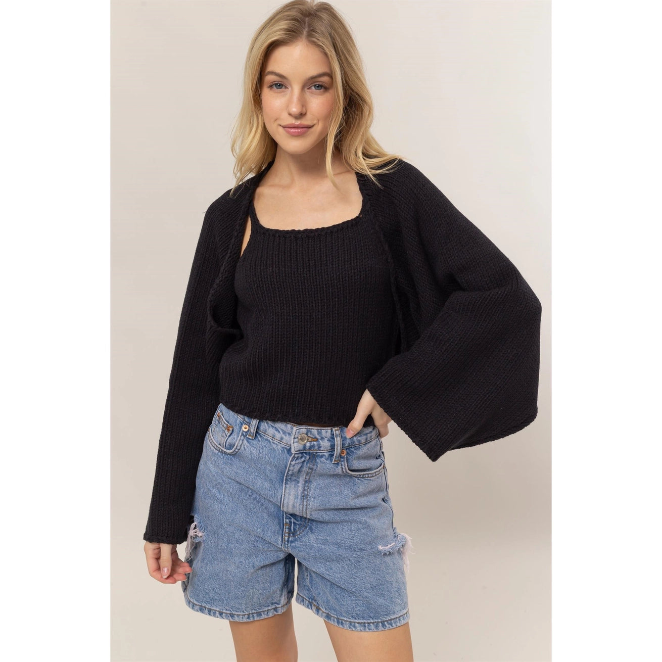 SULLIVAN CAMI AND BOLERO KNIT SWEATER SET | 2 PIECE