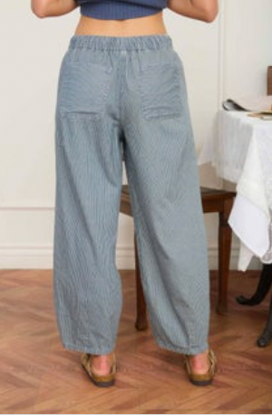 ALEXIA STRIPED DENIM PANTS