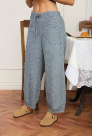 ALEXIA STRIPED DENIM PANTS