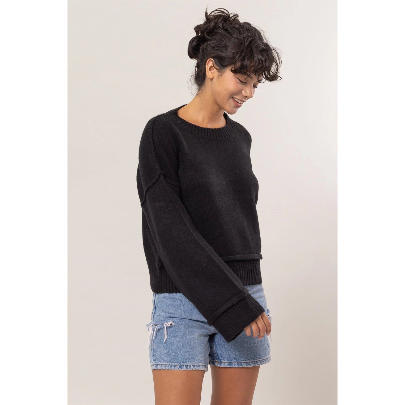 TASHA WIDE SLEEVE OVERSIZED SWEATER