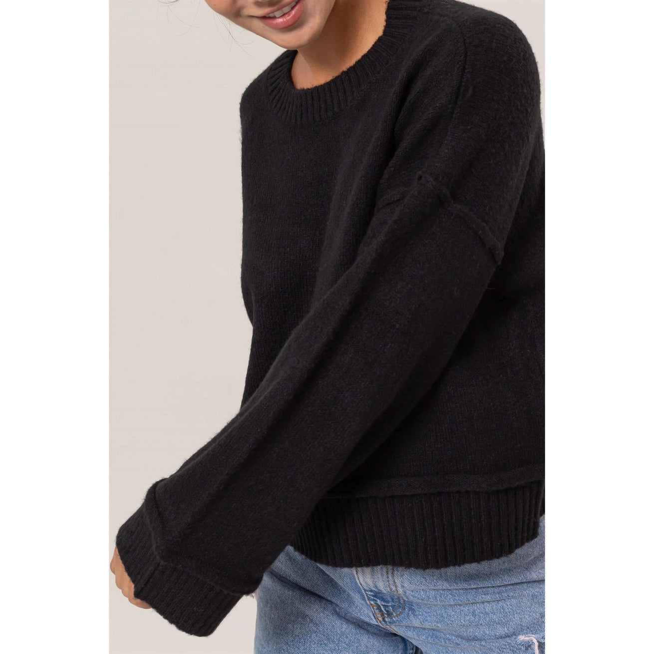 TASHA WIDE SLEEVE OVERSIZED SWEATER