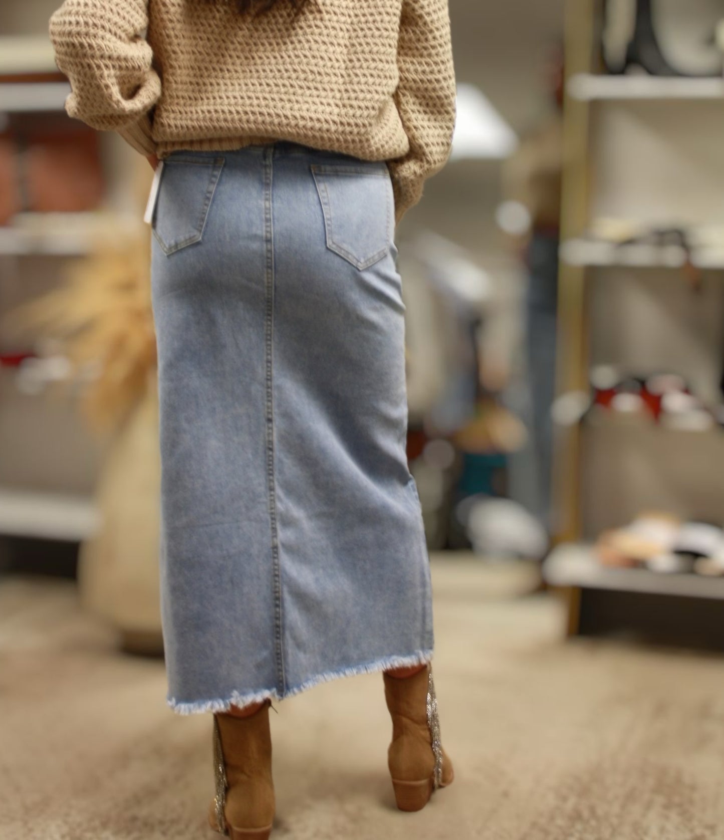 THEA DENIM MAXI SKIRT