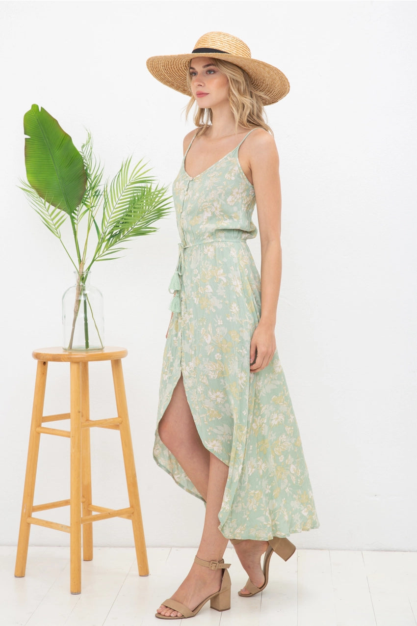 TONI TROPICAL FLORAL MIDI DRESS