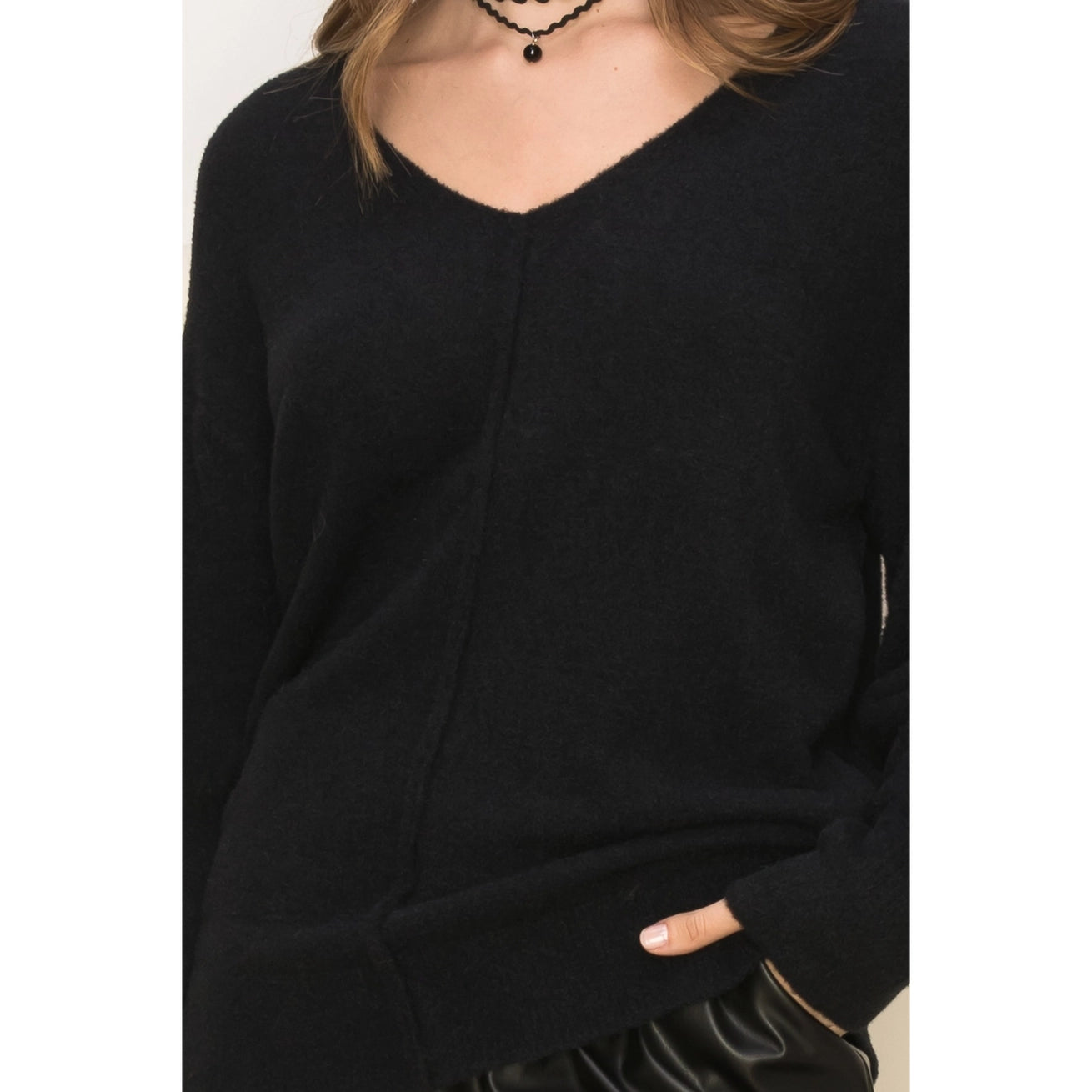 TURNER V NECK SWEATER | BLACK