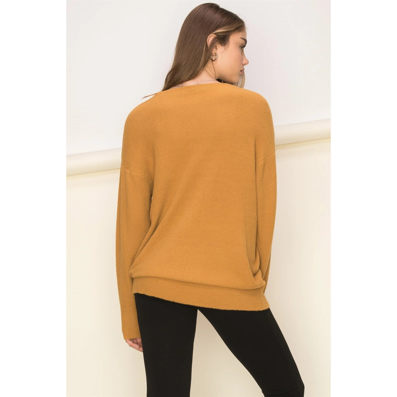 TURNER V NECK SWEATER | BROWN SUGAR