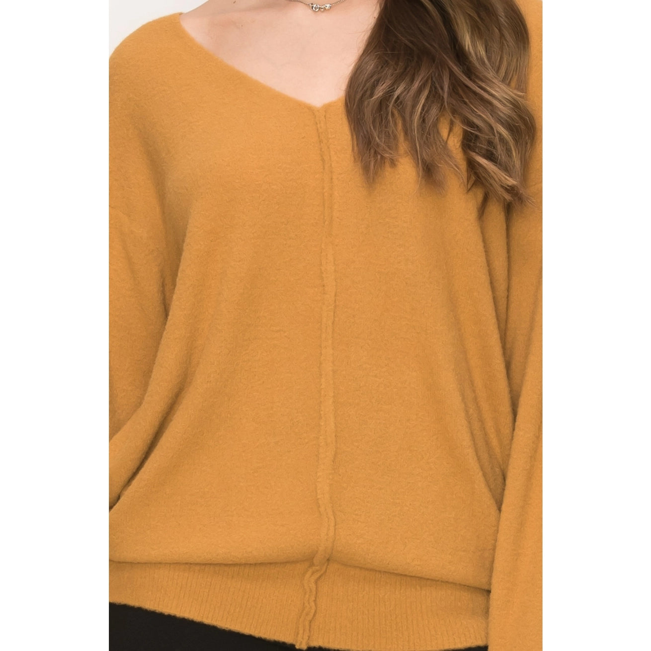 TURNER V NECK SWEATER | BROWN SUGAR