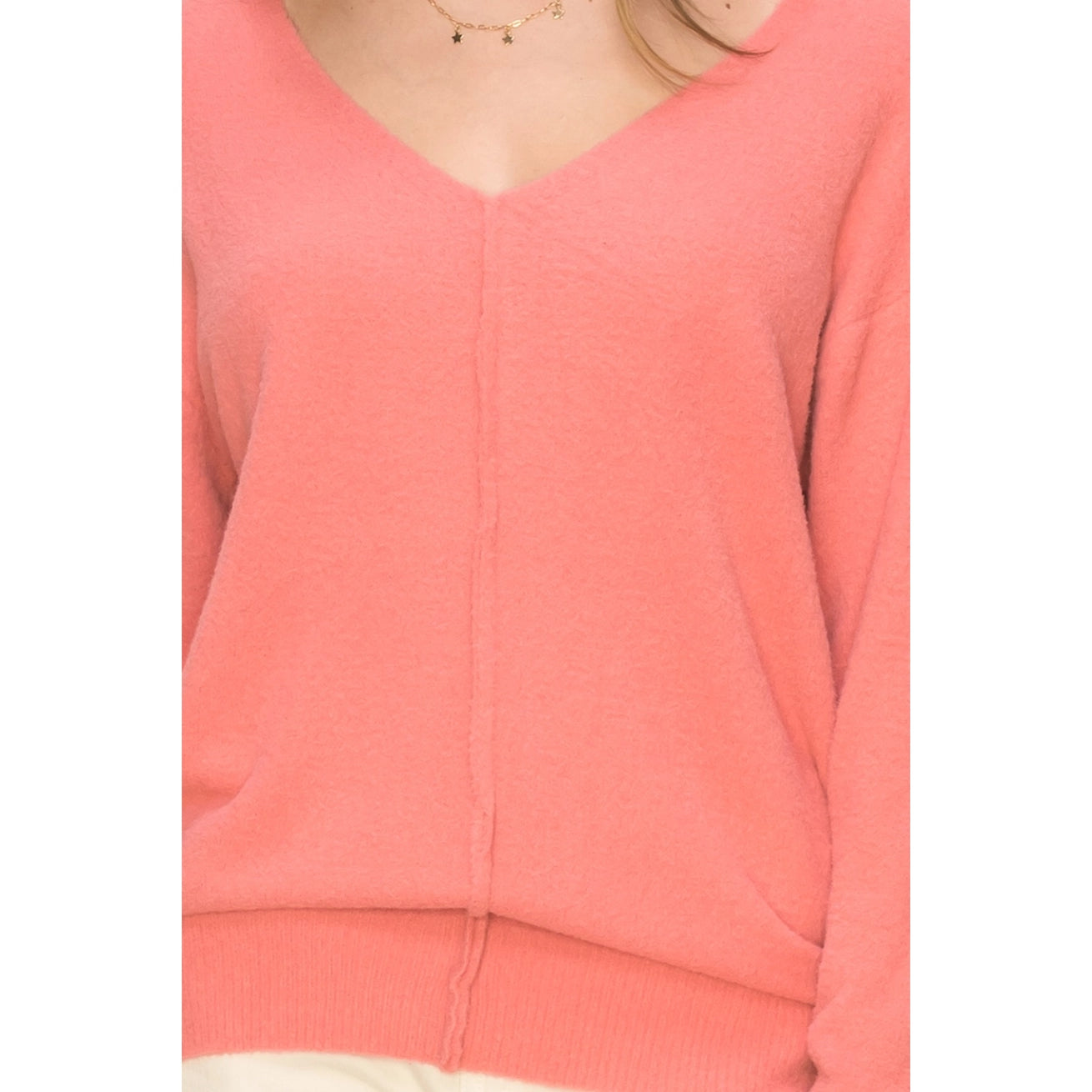 TURNER V NECK SWEATER | PINK