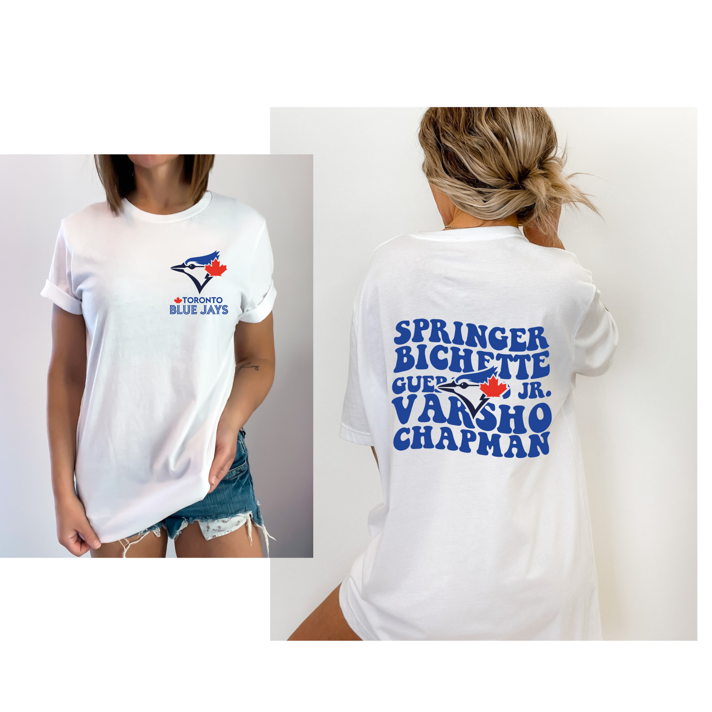 Toronto Blue Jays Front and Back Design Crewneck T Shirt