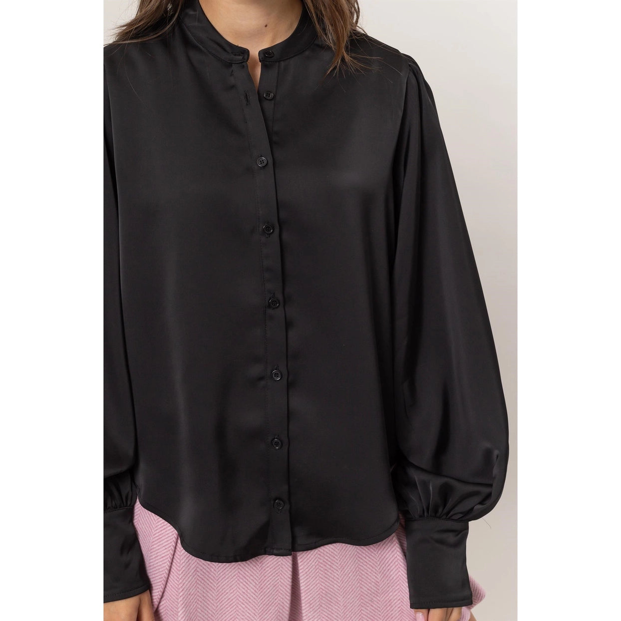 VALERIE SATIN BUTTON FRONT BLOUSE