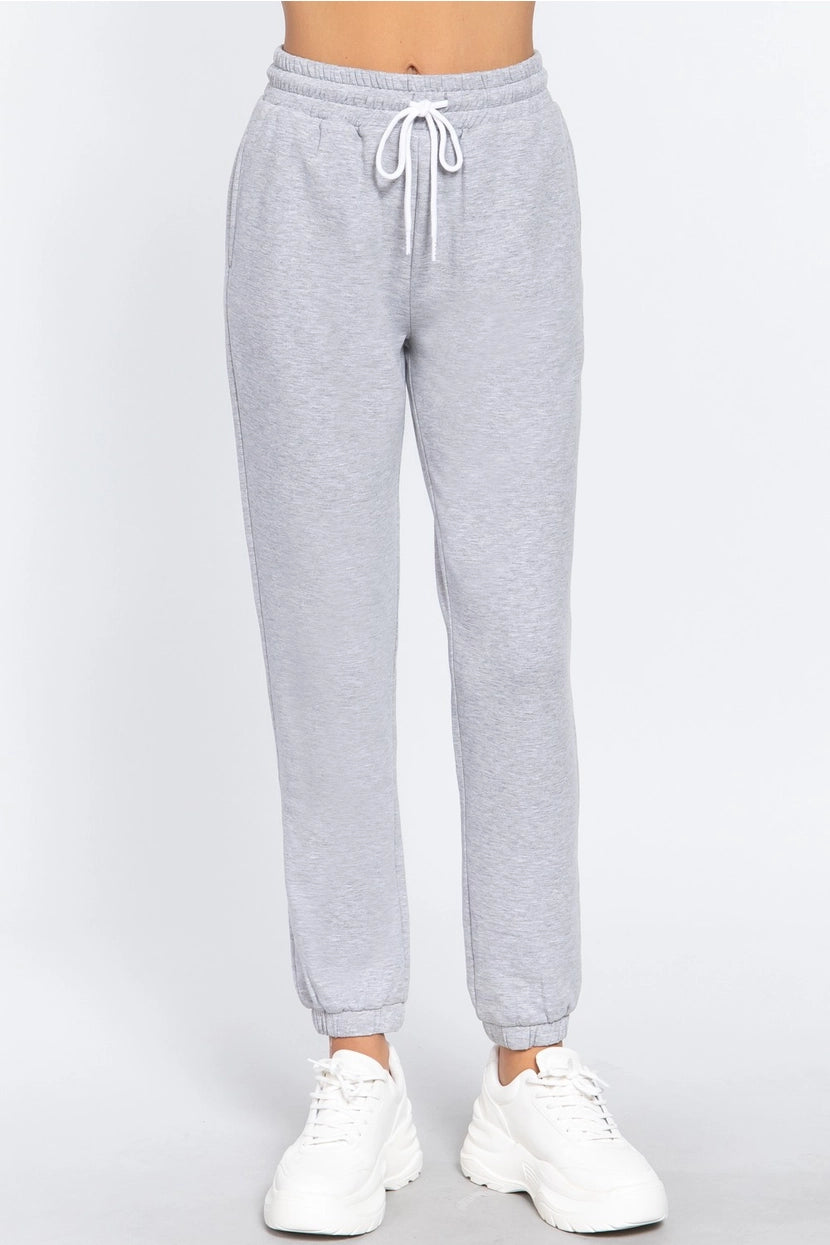 DINA FLEECE LINED JOGGING PANTS | GREY