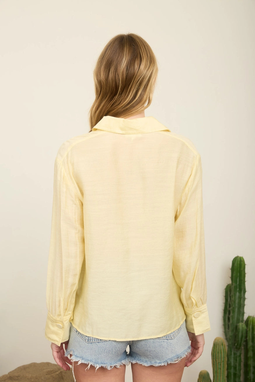 SLOANE BUTTON DOWN SHIRT | YELLOW