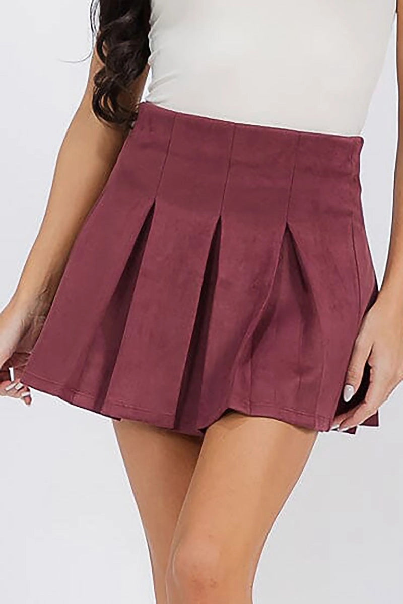 RIXXO MINI SKIRT | BURGUNDY