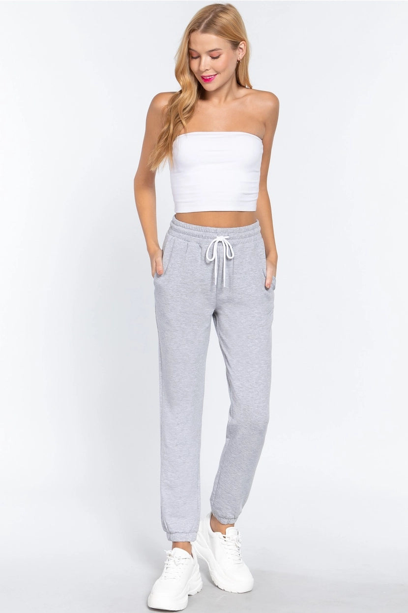 DINA FLEECE LINED JOGGING PANTS | GREY