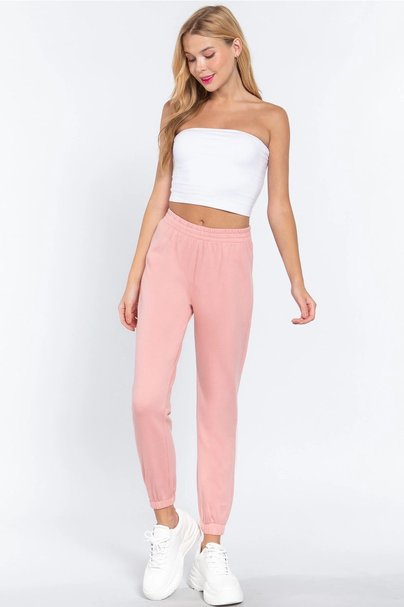 DINA FLEECE LINED JOGGING PANTS | PINK
