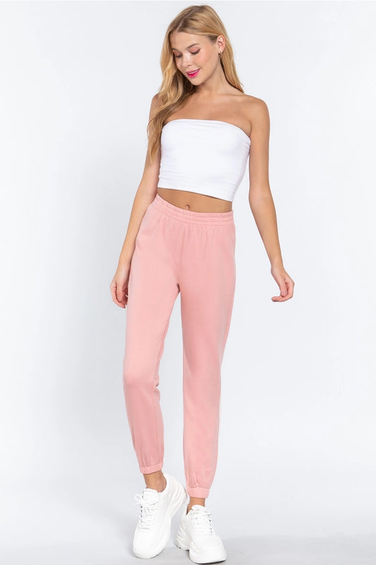 DINA FLEECE LINED JOGGING PANTS | PINK