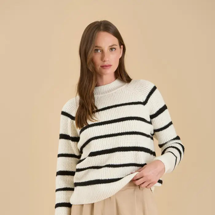 CHRISTELLE STRIPED KNIT SWEATER