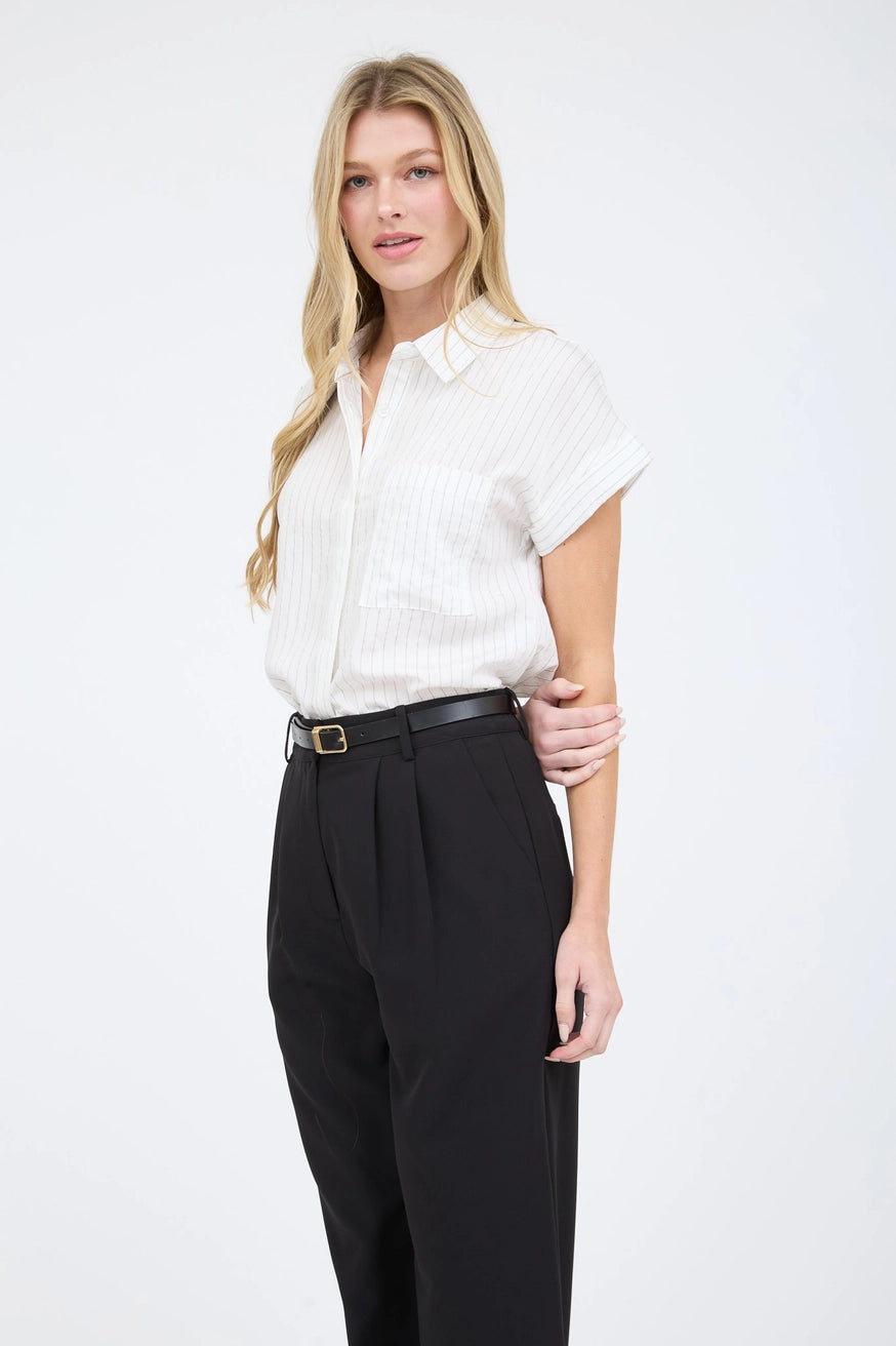 RONNIE PINSTRIPE BLOUSE