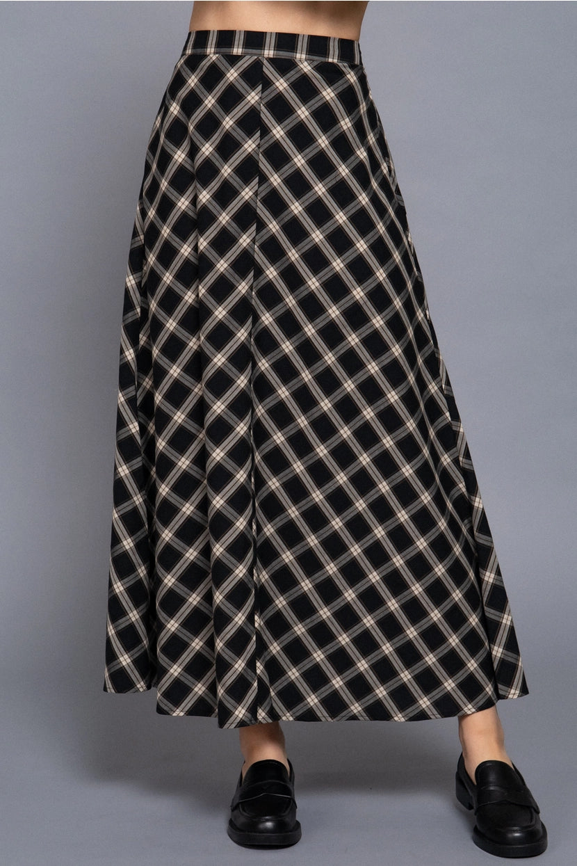JANAI PLAID MAXI SKIRT